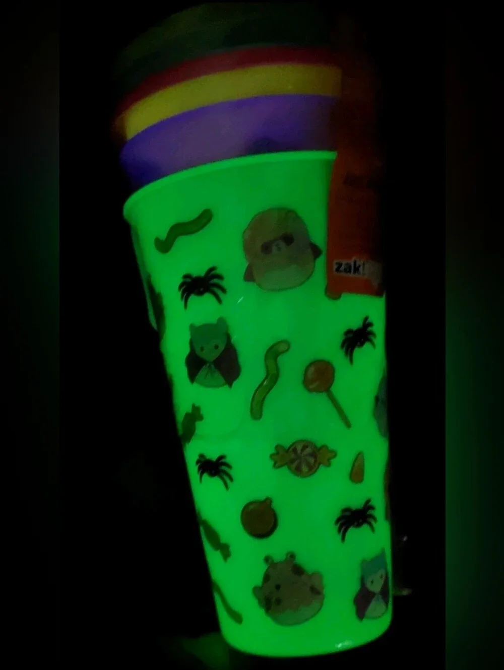 Zak! Jazwares Squishmallows Halloween Glow In The Dark Tumbler Cup Set - NWT